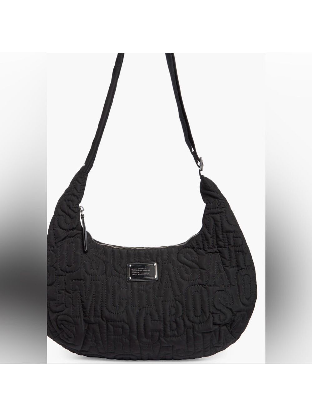 Marc Jacobs Black Quilted Logo Hobo Bag
